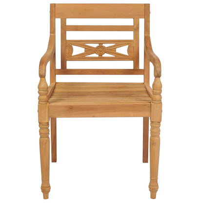 Stoelen Batavia Met Grijze Kussens Massief Teakhout 2