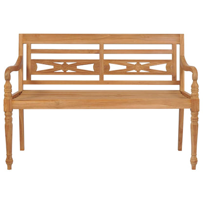 Bank Batavia Met Rood Kussen 120 Cm Massief Teakhout