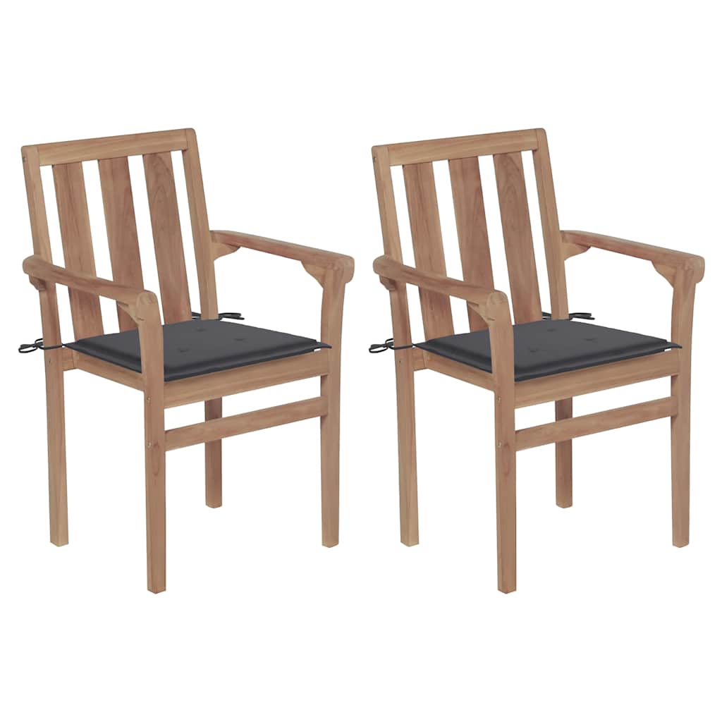 Tuinstoelen Met Kleurige Kussens Massief Teakhout 2
