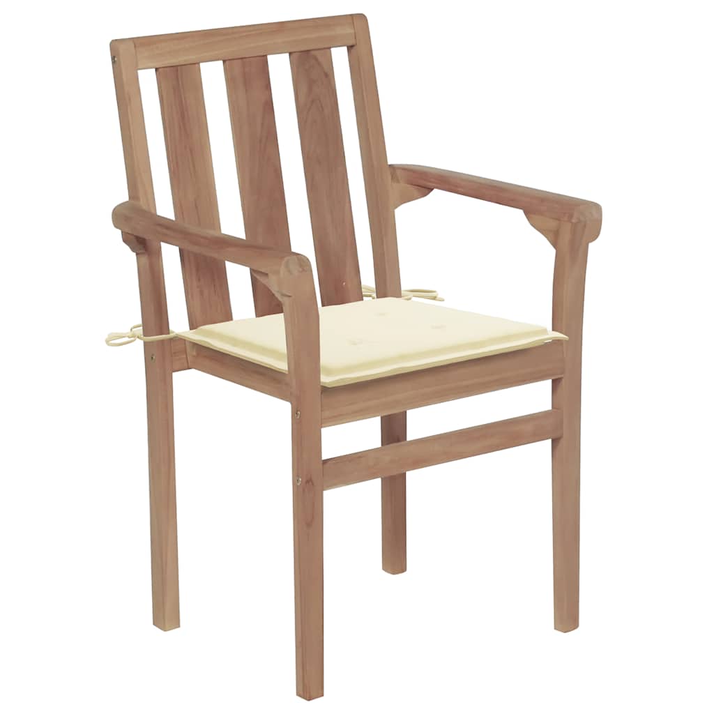 Tuinstoelen Met Kleurige Kussens Massief Teakhout 2