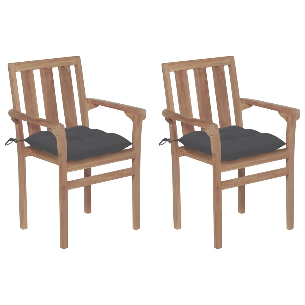 Tuinstoelen Met Kleurige Kussens Massief Teakhout 2