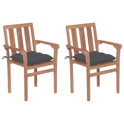 Tuinstoelen Met Kleurige Kussens Massief Teakhout 2