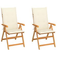 Tuinstoelen Met Kleurige Kussens Massief Teakhout 2 Crème