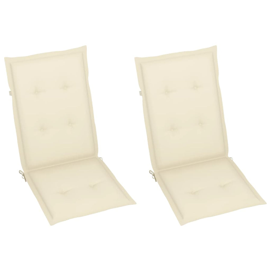 Tuinstoelen Met Kleurige Kussens Massief Teakhout 2 Crème