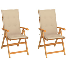 Tuinstoelen Met Kussens Massief Teakhout 2 Beige