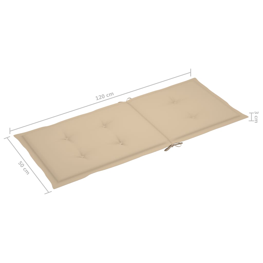 Tuinstoelen Met Kussens Massief Teakhout 2 Beige
