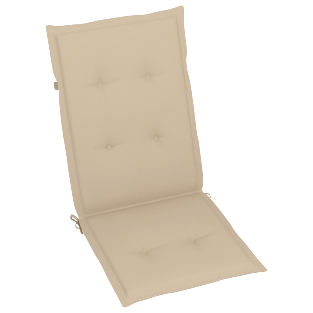 Tuinstoelen Met Kussens Massief Teakhout 2 Beige
