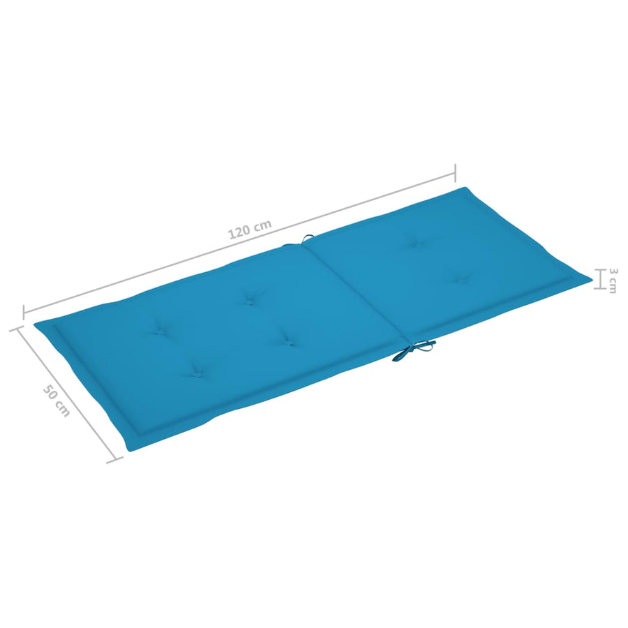 Tuinstoelen Met E Kussens Massief Teakhout 2 Blauw
