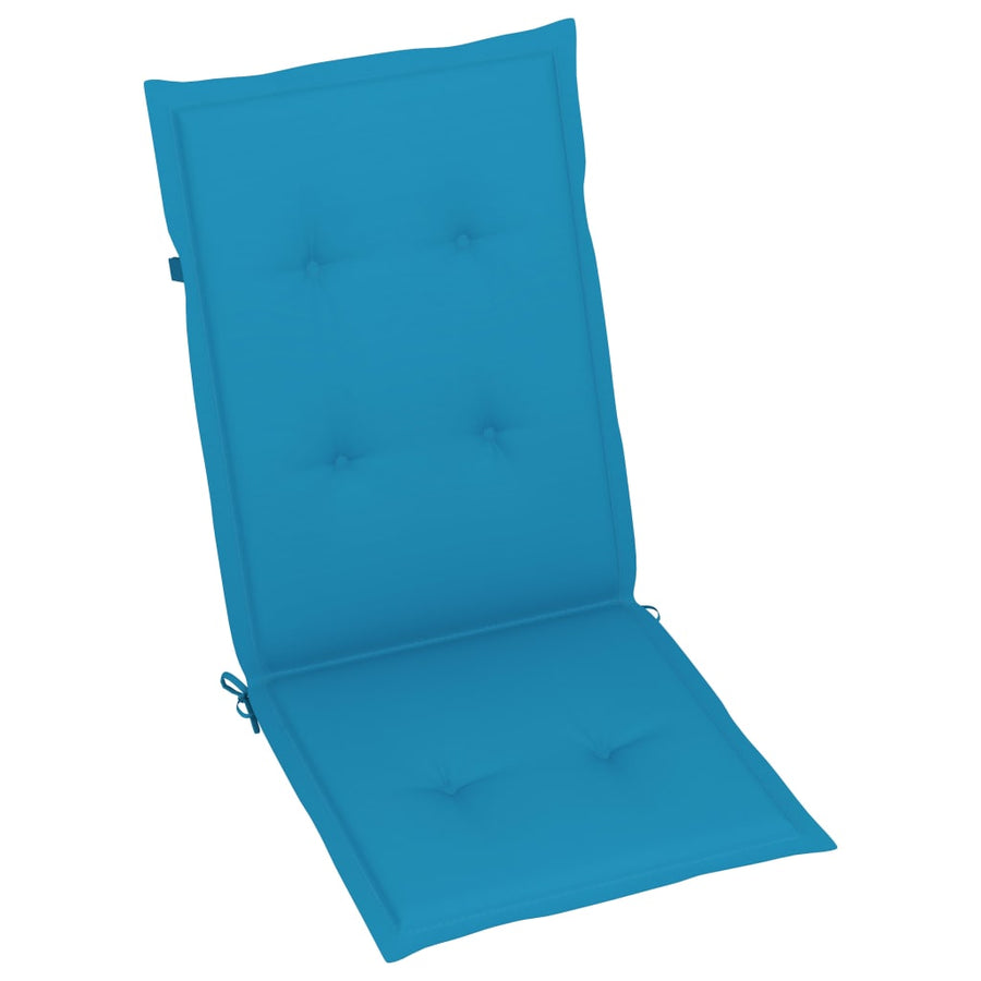 Tuinstoelen Met E Kussens Massief Teakhout 2 Blauw
