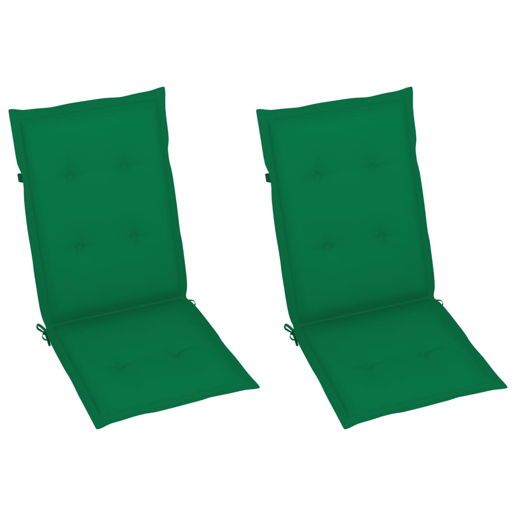 Tuinstoelen Met E Kussens Massief Teakhout 2 Groen