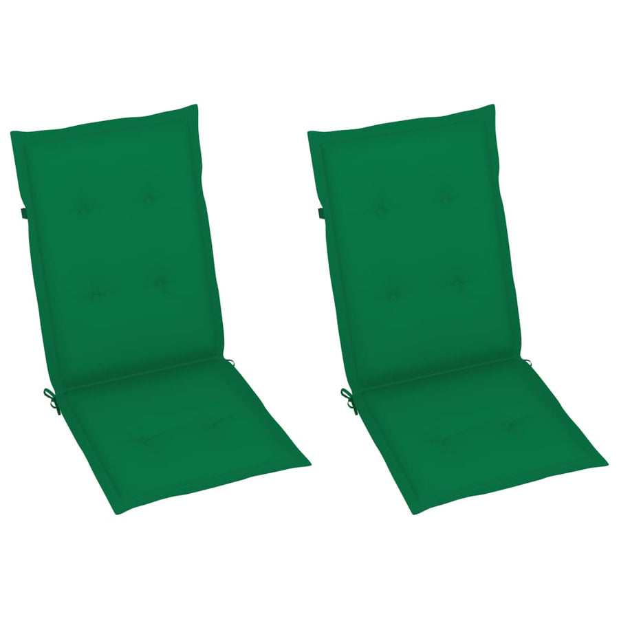 Tuinstoelen Met E Kussens Massief Teakhout 2 Groen