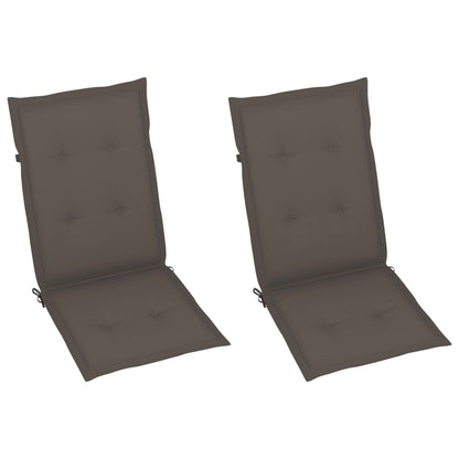 Tuinstoelen Met Kussens Massief Teakhout 2 Taupe