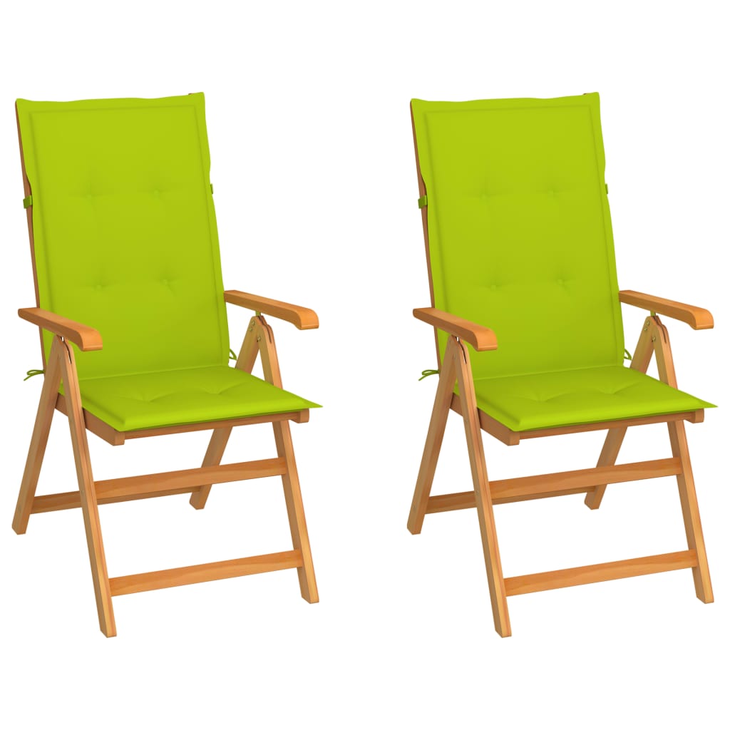 Tuinstoelen Met E Kussens Massief Teakhout 2 Heldergroen