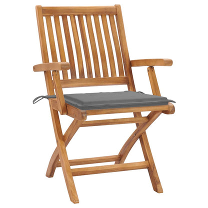 Tuinstoelen Met Grijze Kussens Massief Teakhout Grijs 1 2