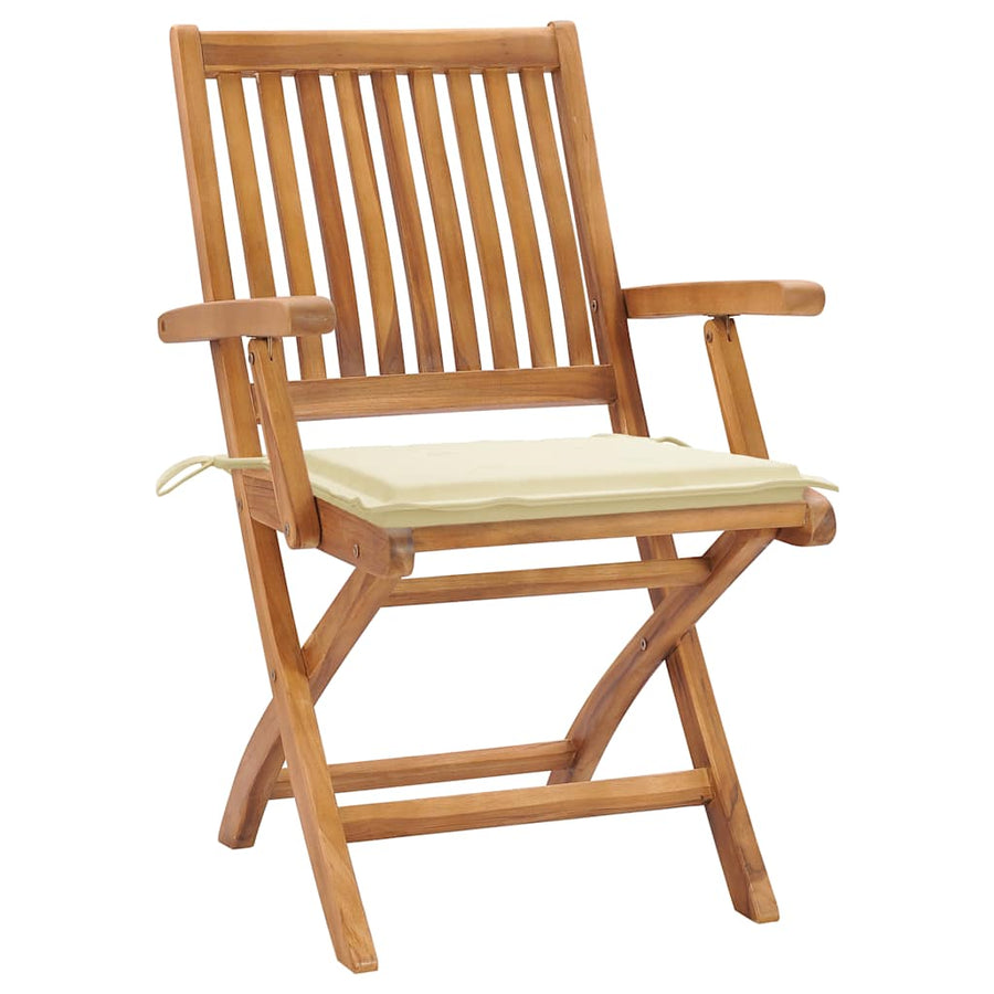 Tuinstoelen Met Kleurige Kussens Massief Teakhout Crème 1 2