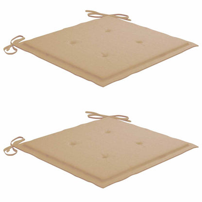 Tuinstoelen 2 St Met Beige Kussens Massief Teakhout 2