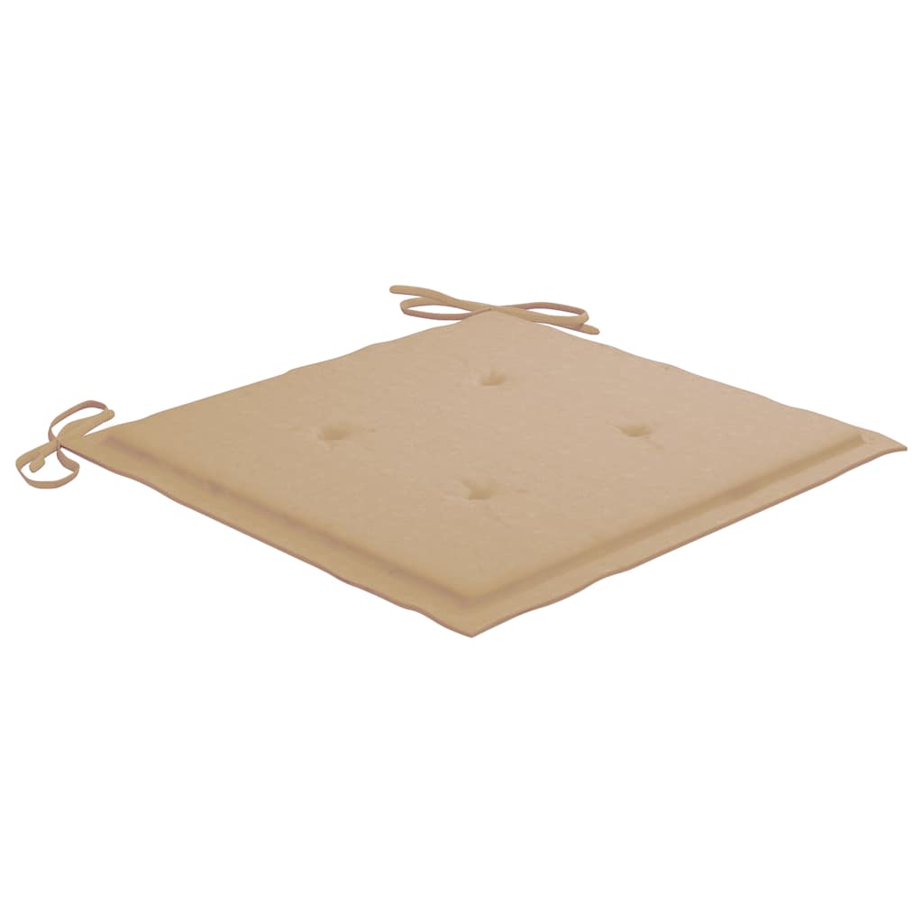 Tuinstoelen 2 St Met Beige Kussens Massief Teakhout 2