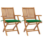 Tuinstoelen set massief teakhout groen 2 stuks