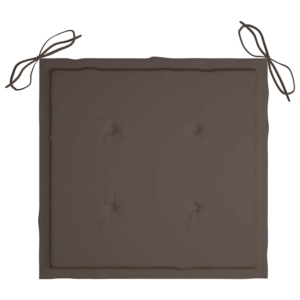 Tuinstoelen Met Kussens Massief Teakhout Taupe 1