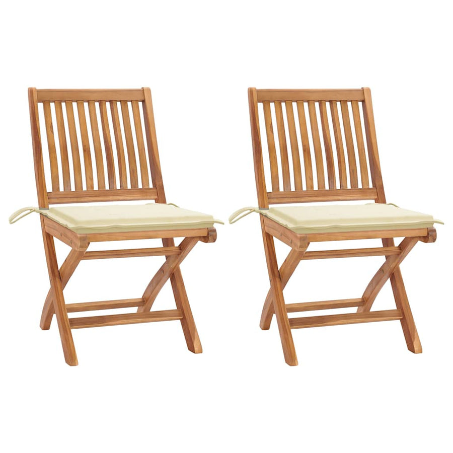 Tuinstoelen Met Kleurige Kussens Massief Teakhout Crème 1 2