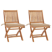 Tuinstoel massief teakhout beige