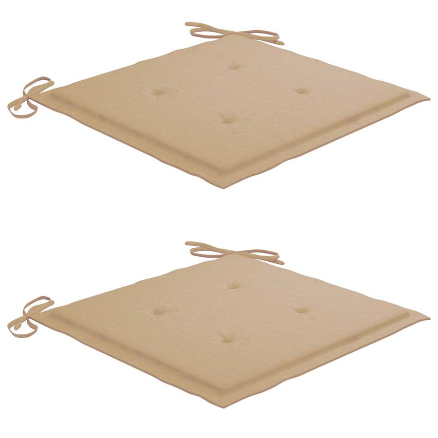Tuinstoelen Met Kussens Massief Teakhout Beige 1