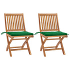 Tuinstoelen massief teakhout groen 2 stuks