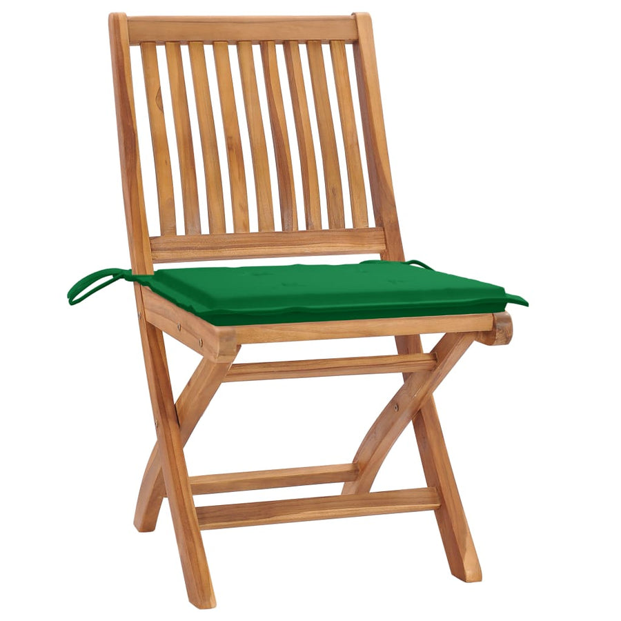 Tuinstoelen Met E Kussens Massief Teakhout Groen 1