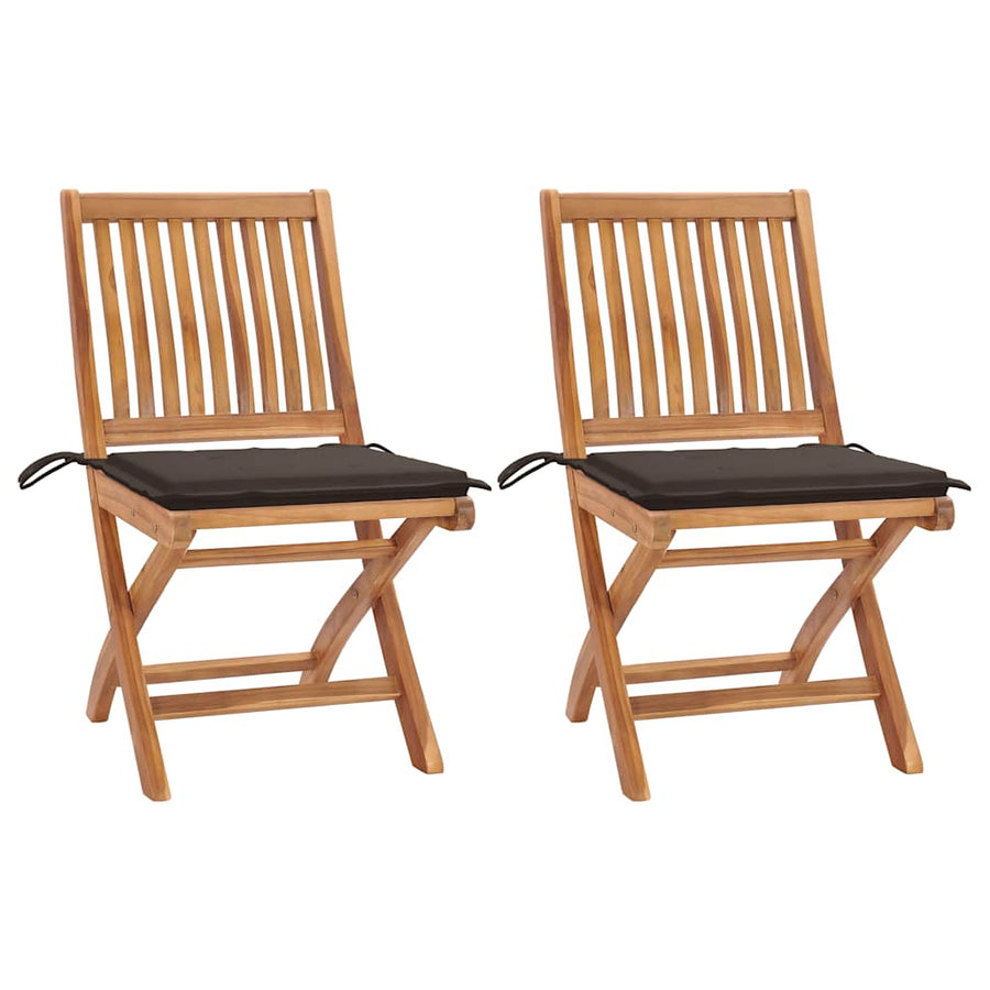 Tuinstoelen Met Kussens Massief Teakhout Taupe 1