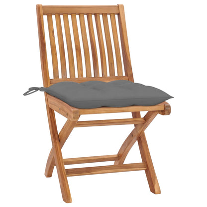 Tuinstoelen Met Grijze Kussens Massief Teakhout Grijs 1 2