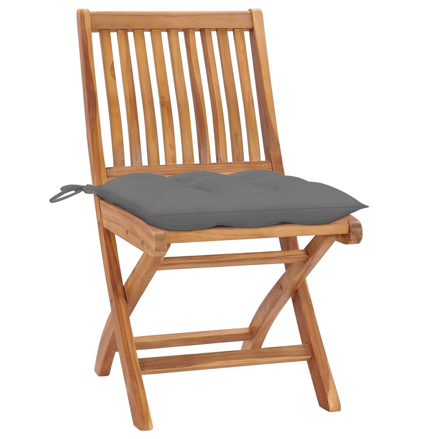 Tuinstoelen Met Grijze Kussens Massief Teakhout Grijs 1 2