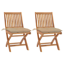 Tuinstoelen Met Kussens Massief Teakhout Beige 1