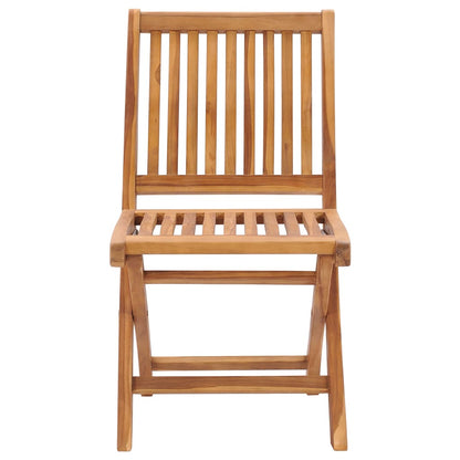 Set van 2 klapstoelen met blauwe kussens, gemaakt van massief teakhout.