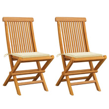 Tuinstoelen Met Kleurige Kussens Massief Teakhout 1 2 Crème