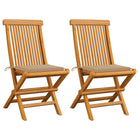 Tuinstoelen massief teakhout met kussens
