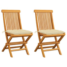 Tuinstoelen Met Witte Kussens Massief Teakhout 2 Crème