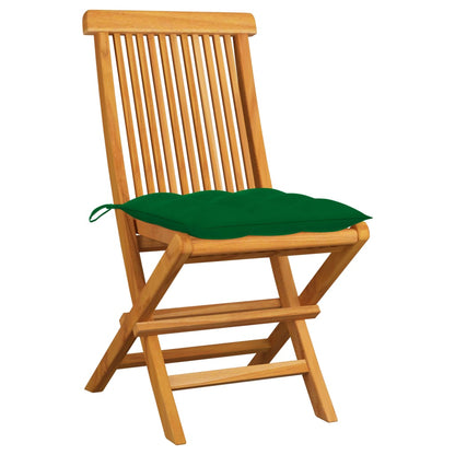 Tuinstoelen Met E Kussens Massief Teakhout 2 Groen