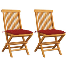 Tuinstoelen Met Rode Kussens Massief Teakhout 2