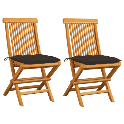 Tuinstoelen Met Kussens Massief Teakhout 2 Taupe