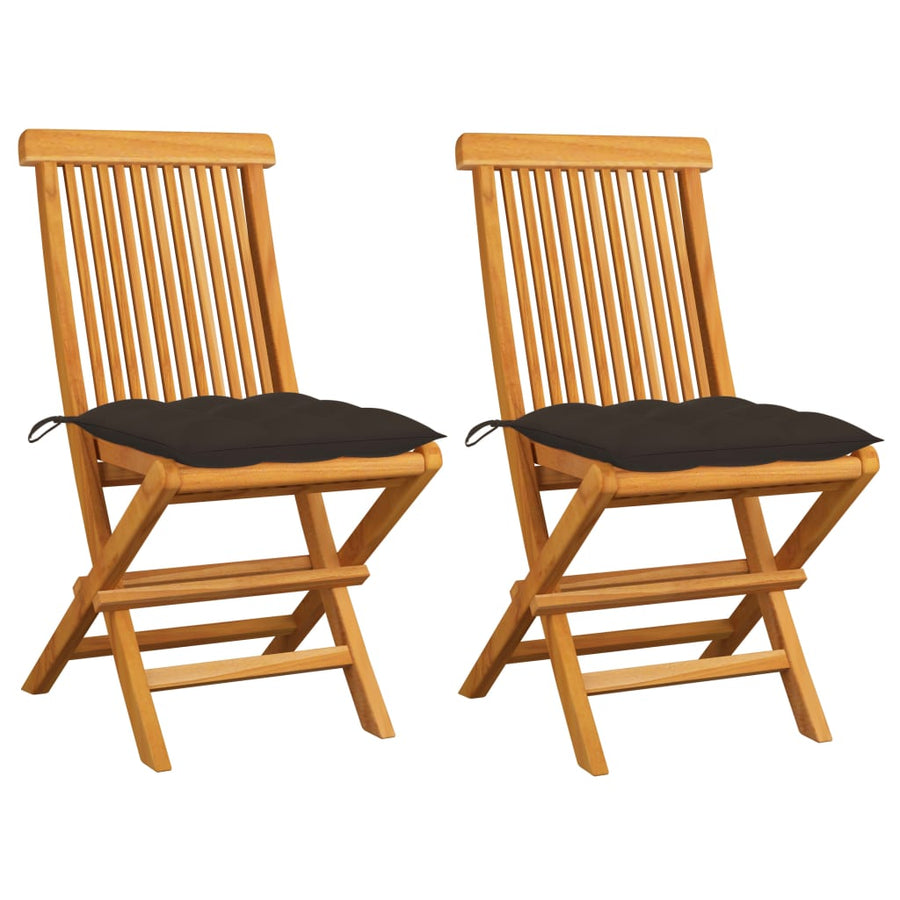 Tuinstoelen Met Kussens Massief Teakhout 2 Taupe