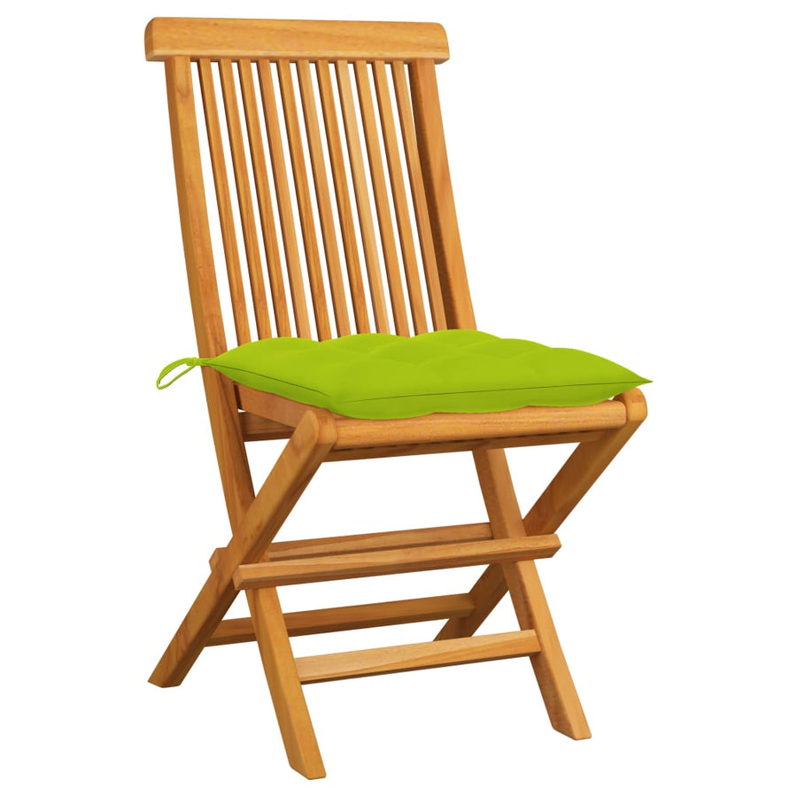 Tuinstoelen Met E Kussens Massief Teakhout 2 Heldergroen