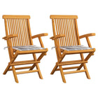 Tuinstoelen 2 st massief teakhout inklapbaar