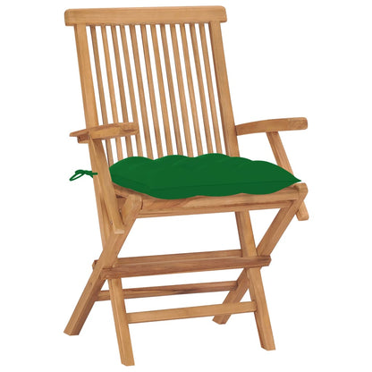 Tuinstoelen Met E Kussens Massief Teakhout 2 Groen