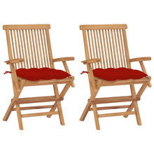 Tuinstoelen Met Rode Kussens Massief Teakhout 2