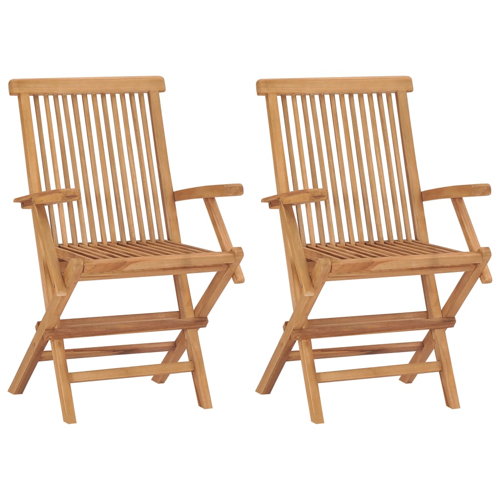 Tuinstoelen 2 St Met Blauwe Kussens Massief Teakhout