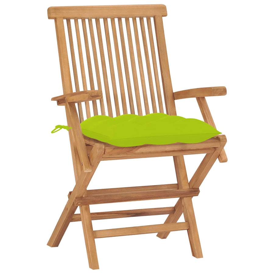 Tuinstoelen Met E Kussens Massief Teakhout 2 Heldergroen