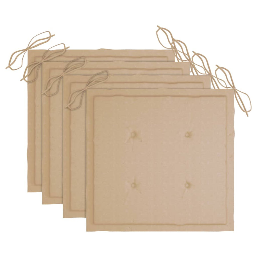 Tuinstoelen 3 St Met Beige Kussens Massief Teakhout