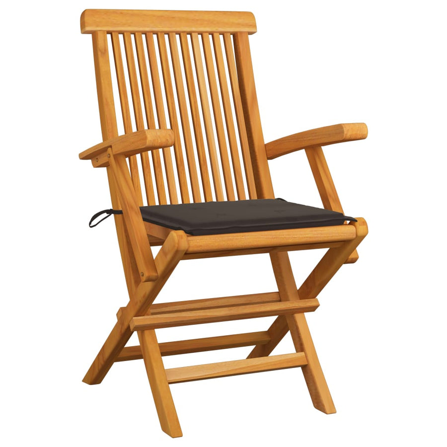 Tuinstoelen 3 St Met Taupe Kussens Massief Teakhout