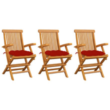 Tuinstoelen Met Rode Kussens Massief Teakhout 3