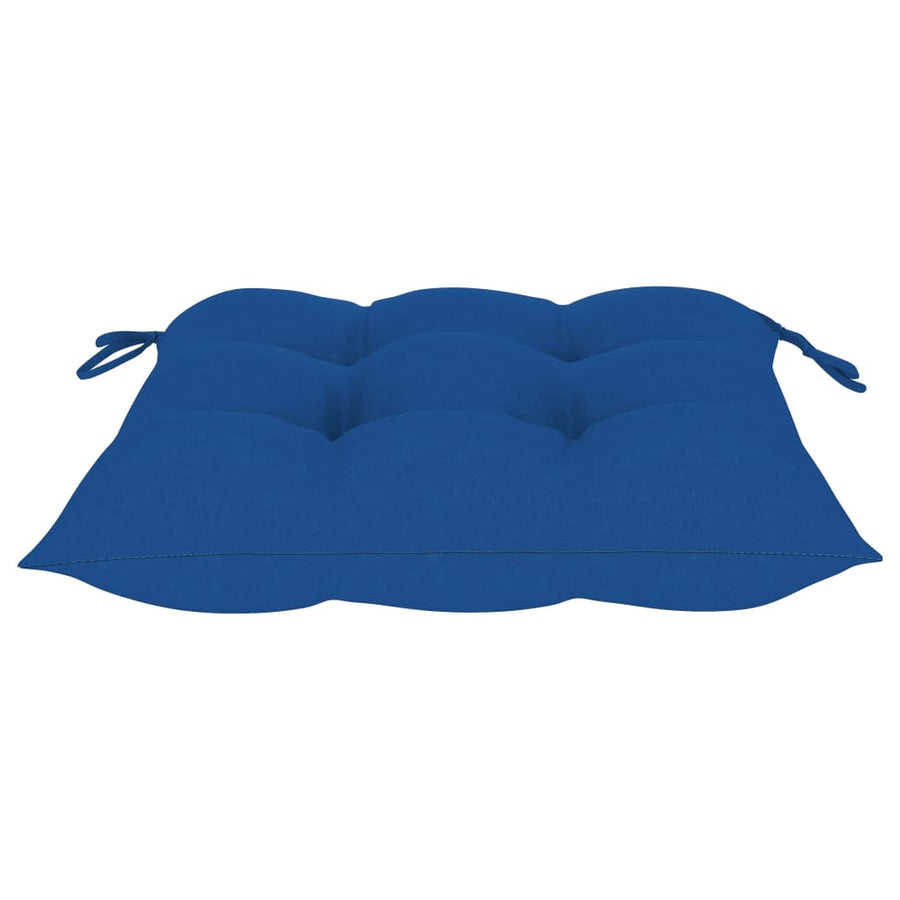 Tuinstoelen Met E Kussens Massief Teakhout 3 Blauw